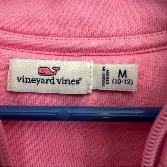 Vineyard Vines Girls Pullover Sweatshirt Size Medium Pink 1/4 Zip Martha’s - Picture 2 of 4